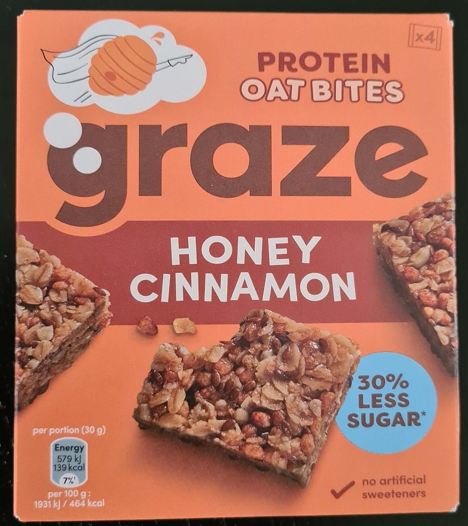 Plaatje van Graze |  Protein Oat Bites Honey Cinnamon | Volkoren havermoutreepje - Protein Oat Bites Honey Cinnamon | Volkoren havermoutreepje